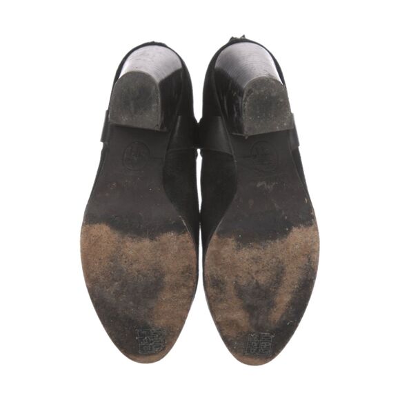 Ash - Black Suede Leather Quartz Harness Moto Ankle Booties, Size 8, MSRP $265 - Picture 6 of 10